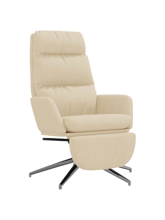 Relaxační křeslo s podnožkou krémové textil