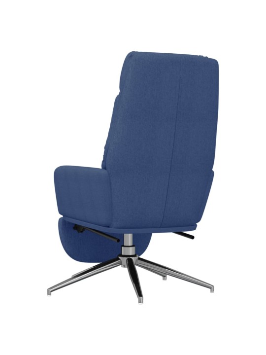 Relaxační křeslo s podnožkou modré textil