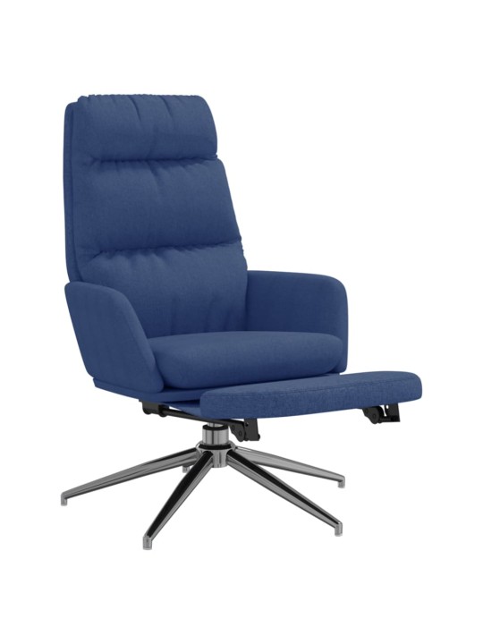 Relaxační křeslo s podnožkou modré textil