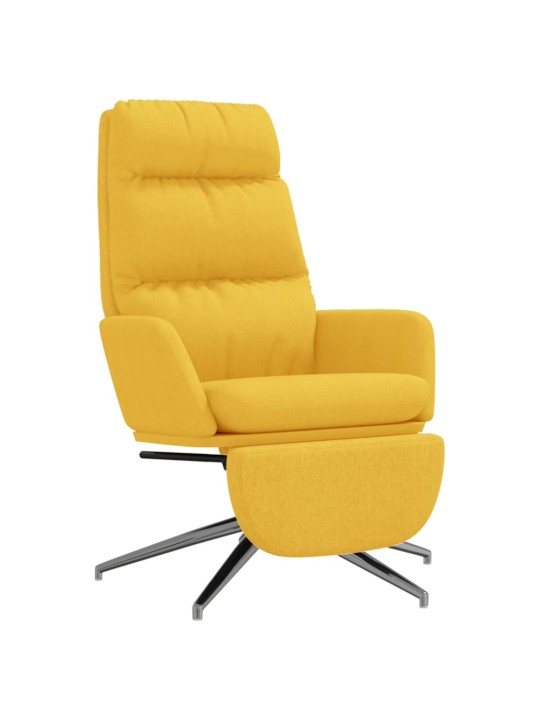 Relaxační křeslo s podnožkou hořčicově žluté textil