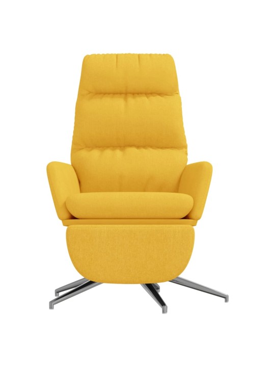 Relaxační křeslo s podnožkou hořčicově žluté textil