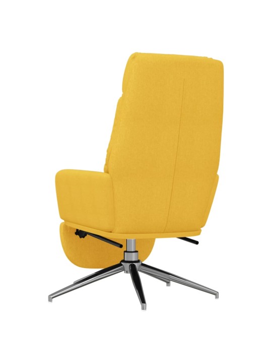 Relaxační křeslo s podnožkou hořčicově žluté textil