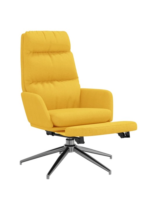 Relaxační křeslo s podnožkou hořčicově žluté textil