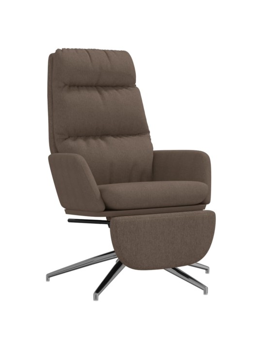Relaxační křeslo s podnožkou taupe textil