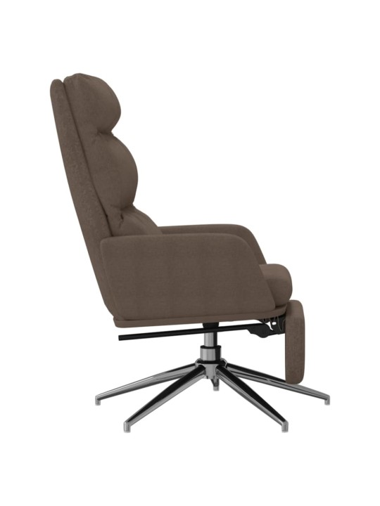 Relaxační křeslo s podnožkou taupe textil