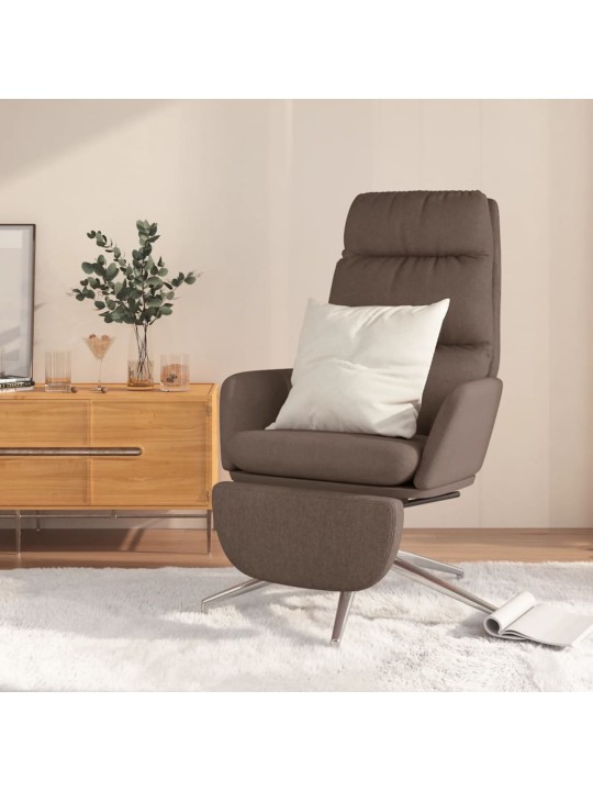 Relaxační křeslo s podnožkou taupe textil