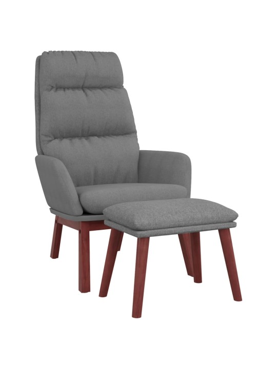 Relaxační křeslo se stoličkou světle šedé textil