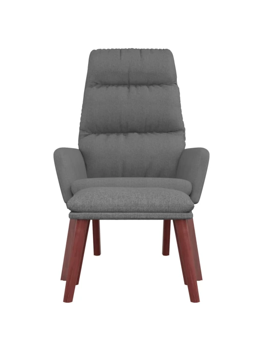 Relaxační křeslo se stoličkou světle šedé textil