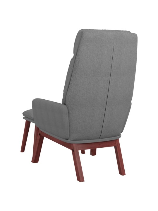 Relaxační křeslo se stoličkou světle šedé textil