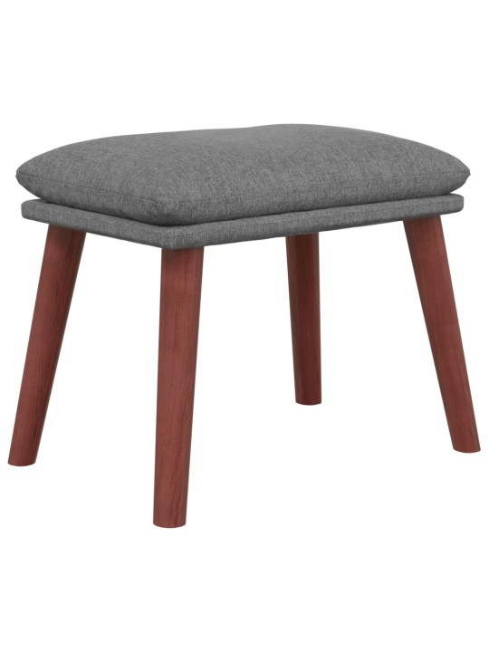 Relaxační křeslo se stoličkou světle šedé textil