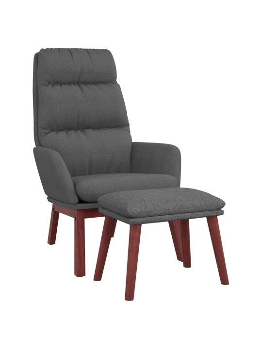 Relaxační křeslo se stoličkou tmavě šedé textil