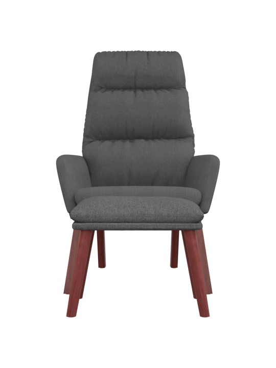 Relaxační křeslo se stoličkou tmavě šedé textil