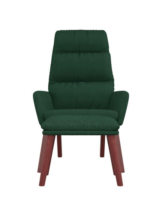 Relaxační křeslo se stoličkou tmavě zelené textil