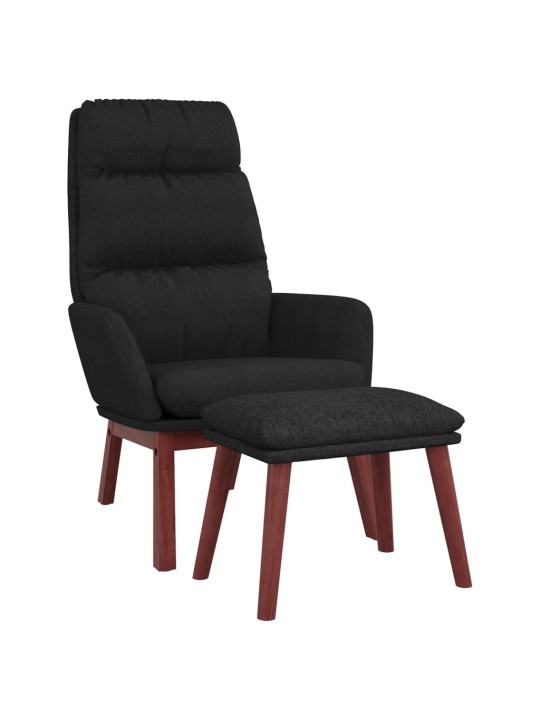 Relaxační křeslo se stoličkou černé textil