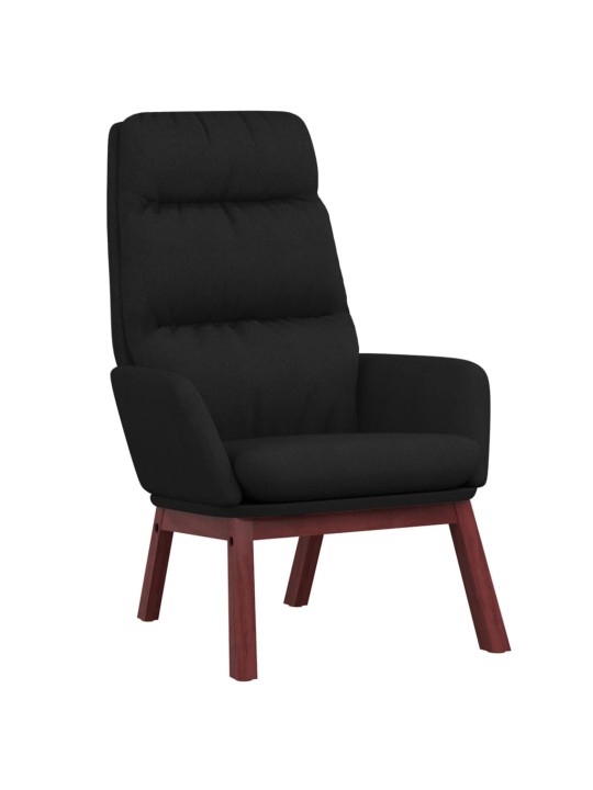 Relaxační křeslo se stoličkou černé textil