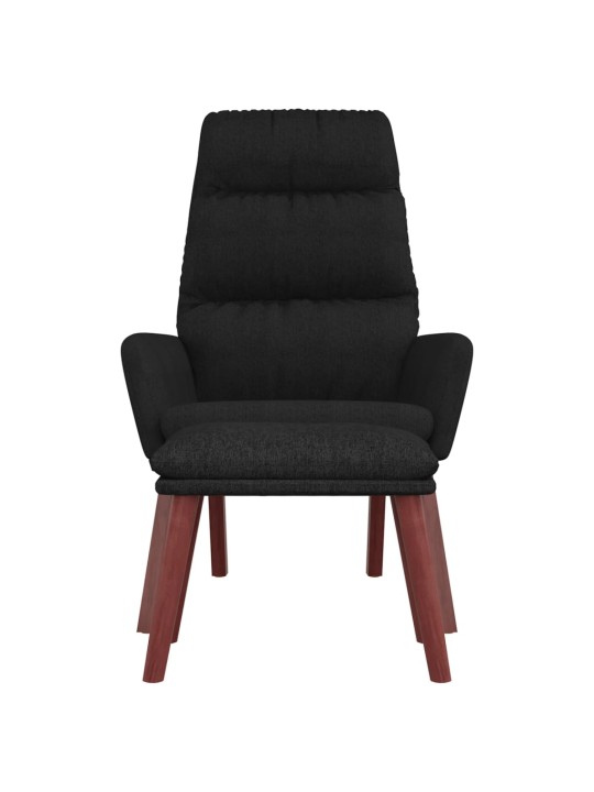 Relaxační křeslo se stoličkou černé textil