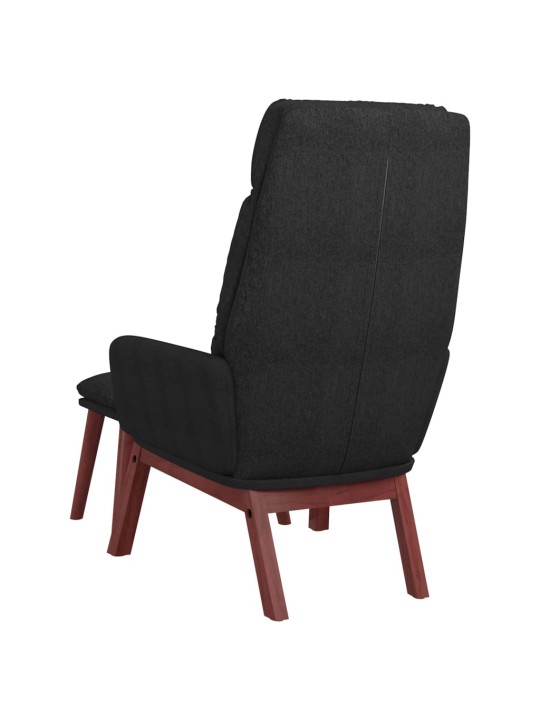 Relaxační křeslo se stoličkou černé textil