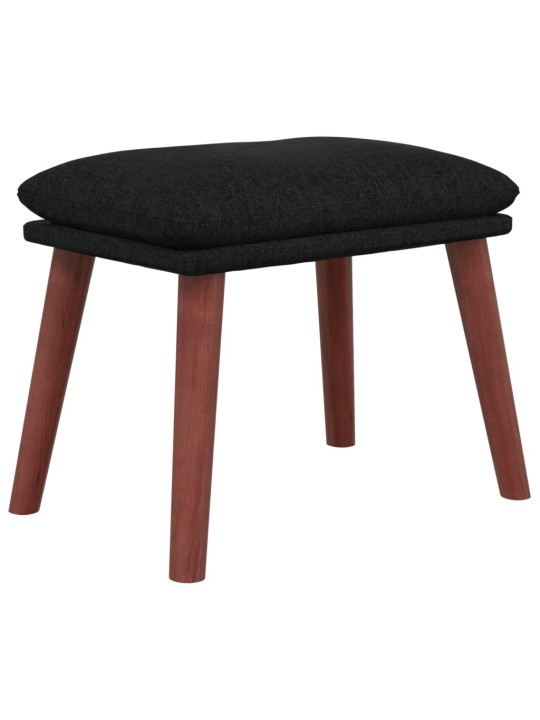 Relaxační křeslo se stoličkou černé textil