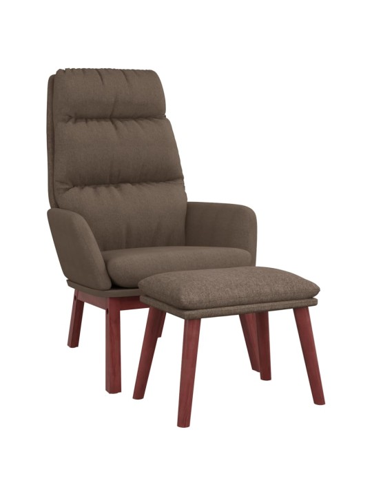 Relaxační křeslo se stoličkou taupe textil