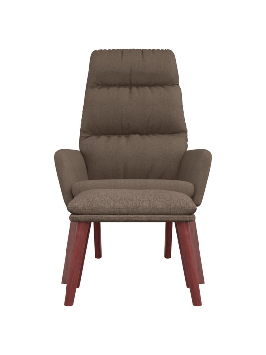 Relaxační křeslo se stoličkou taupe textil