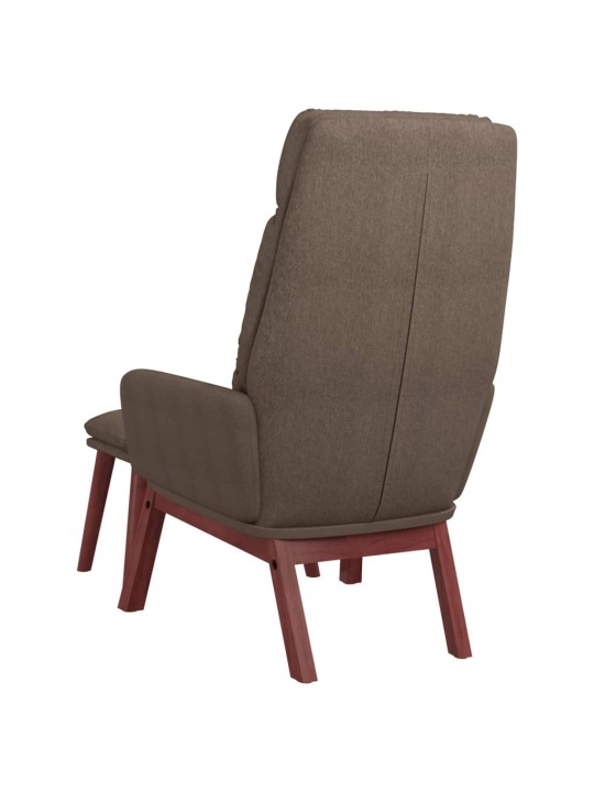 Relaxační křeslo se stoličkou taupe textil