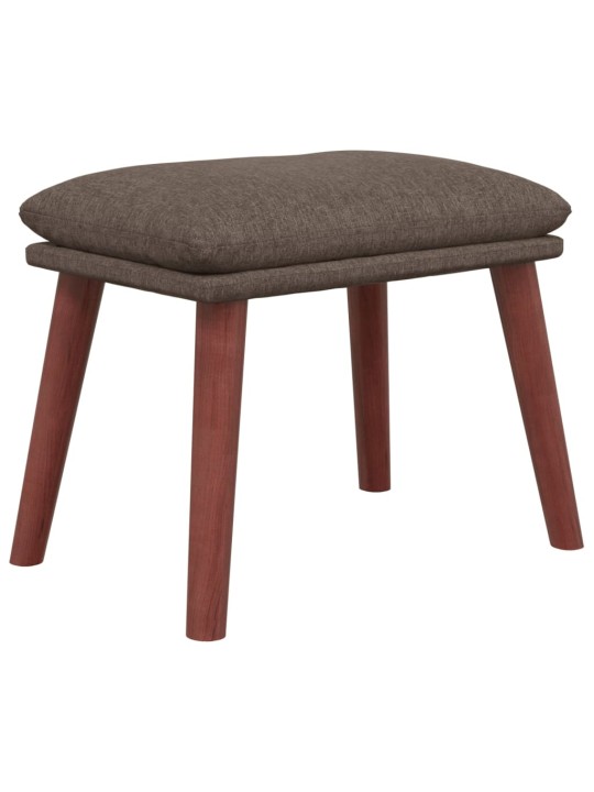 Relaxační křeslo se stoličkou taupe textil