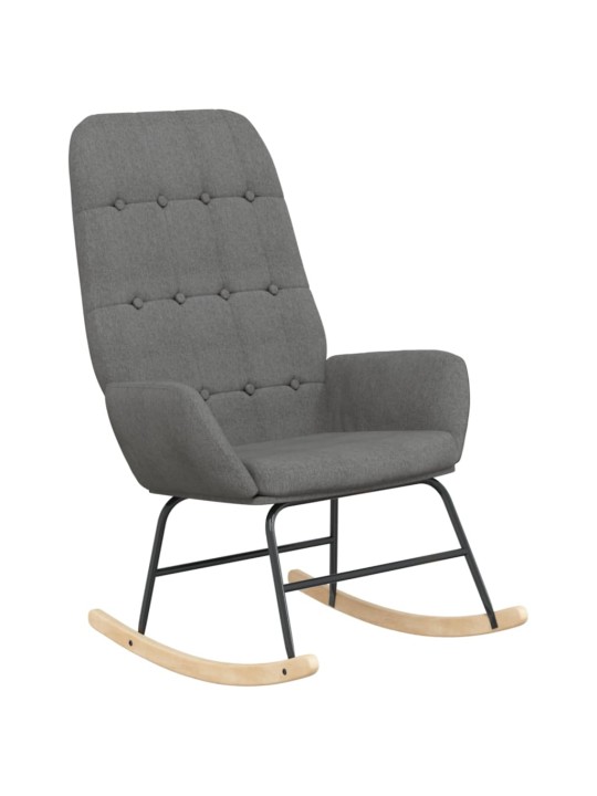 Houpací křeslo s podnožkou světle šedé textil