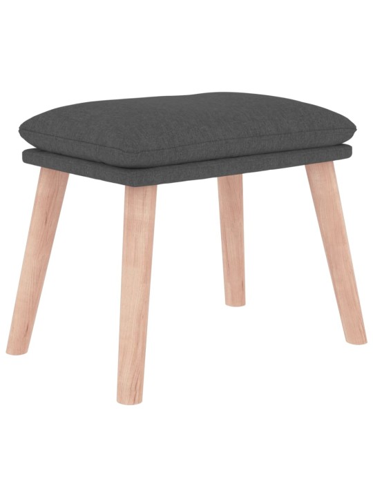 Houpací křeslo s podnožkou tmavě šedé textil