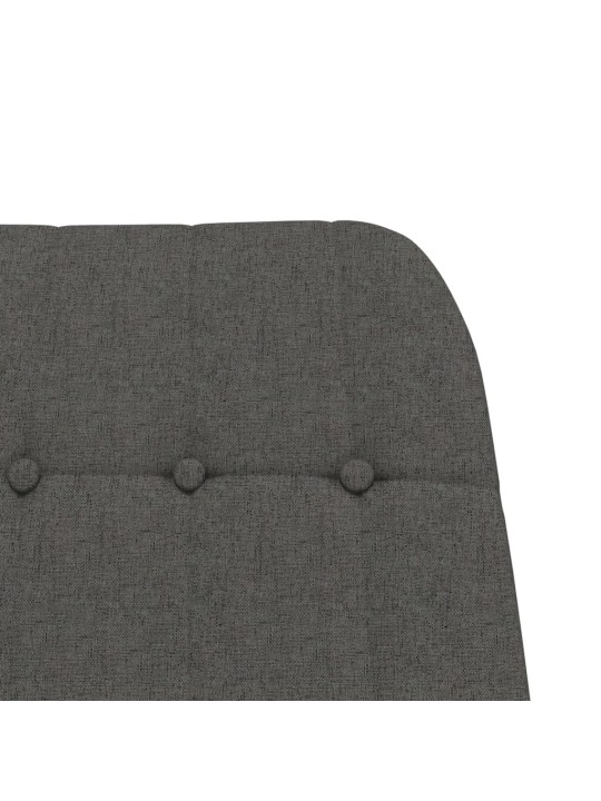 Houpací křeslo s podnožkou tmavě šedé textil