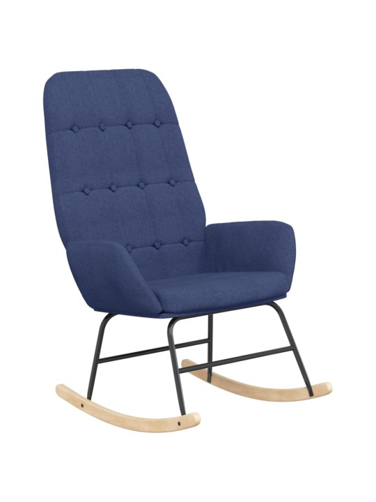 Houpací křeslo s podnožkou modré textil
