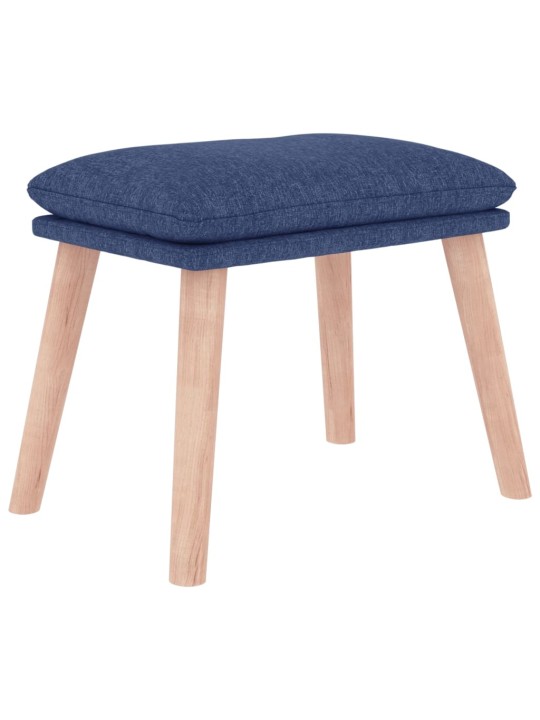 Houpací křeslo s podnožkou modré textil