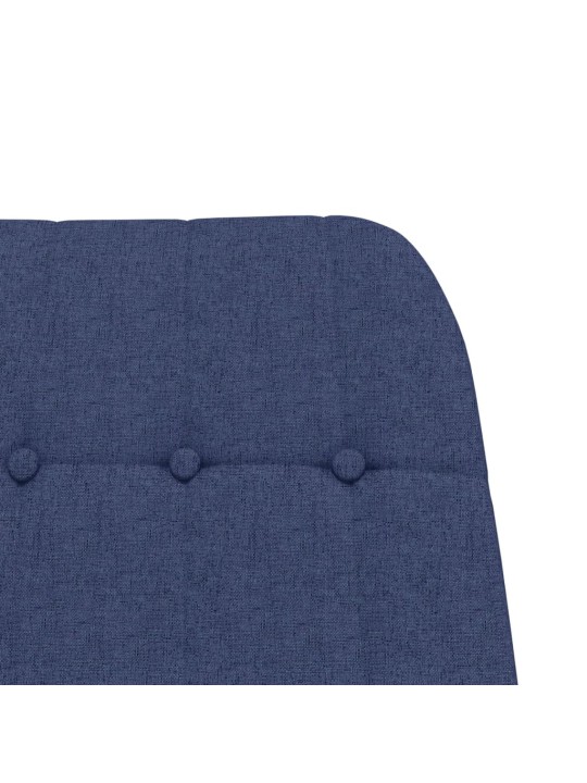 Houpací křeslo s podnožkou modré textil