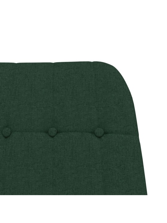 Houpací křeslo s podnožkou tmavě zelené textil
