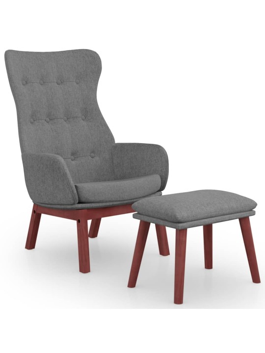 Relaxační křeslo s podnožkou světle šedé textil