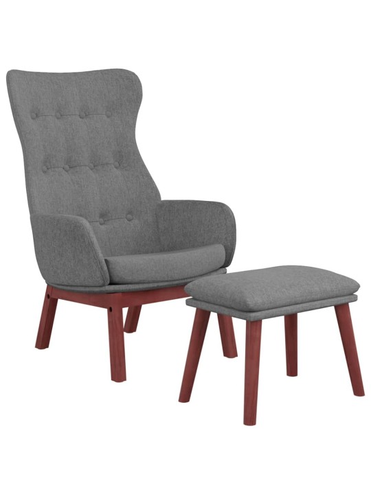 Relaxační křeslo s podnožkou světle šedé textil