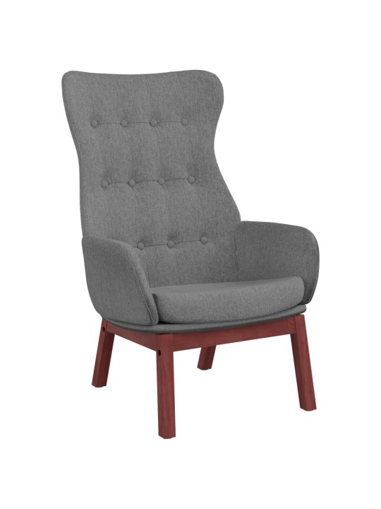 Relaxační křeslo s podnožkou světle šedé textil