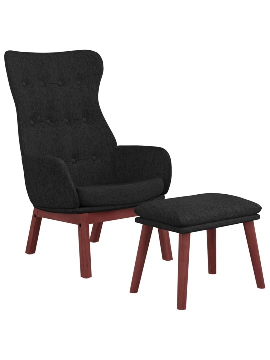 Relaxační křeslo s podnožkou černé textil