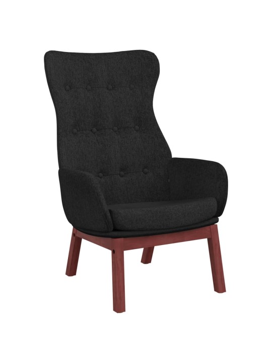 Relaxační křeslo s podnožkou černé textil