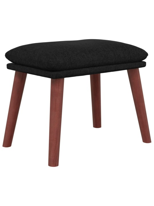 Relaxační křeslo s podnožkou černé textil