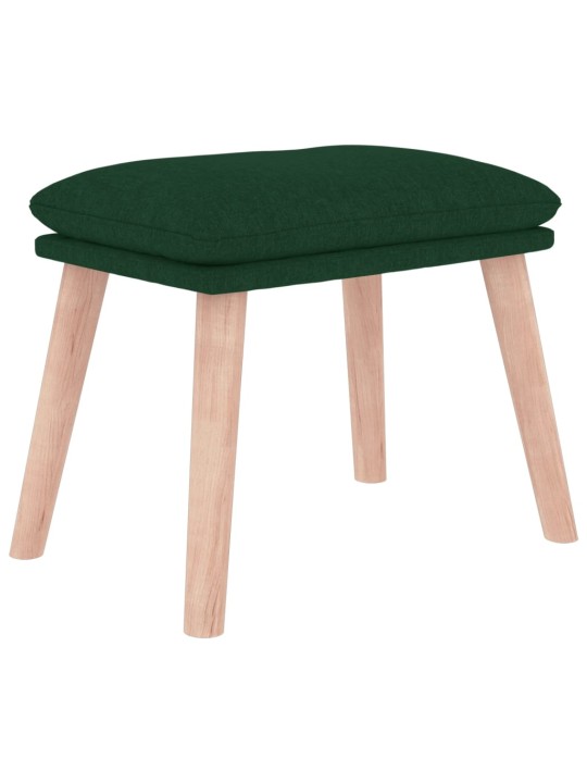 Relaxační křeslo s podnožkou tmavě zelené textil