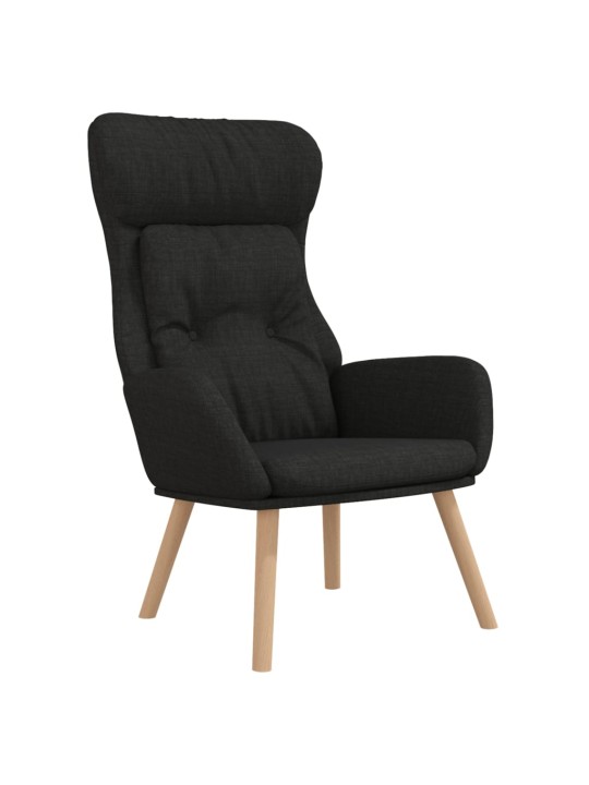 Relaxační křeslo s podnožkou černé textil