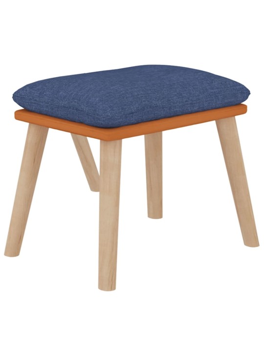 Relaxační křeslo s podnožkou modré umělá kůže a textil