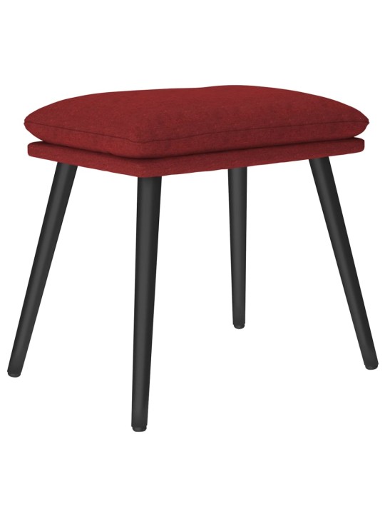 Relaxační křeslo se stoličkou vínové textil