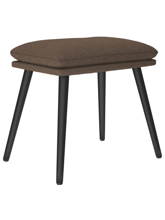 Relaxační křeslo se stoličkou taupe textil