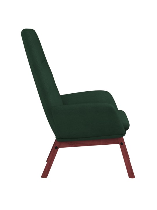 Relaxační křeslo s podnožkou tmavě zelené textil