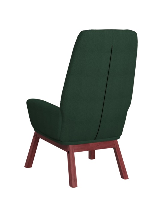 Relaxační křeslo s podnožkou tmavě zelené textil