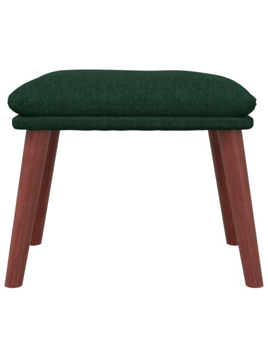 Relaxační křeslo s podnožkou tmavě zelené textil