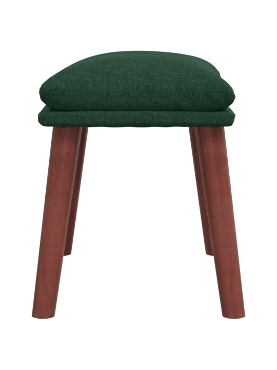 Relaxační křeslo s podnožkou tmavě zelené textil