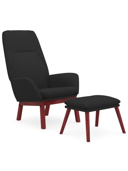 Relaxační křeslo s podnožkou černé textil