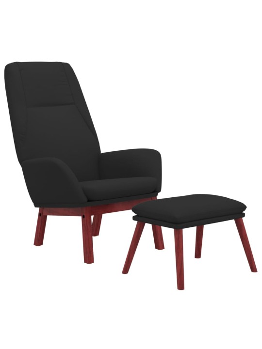 Relaxační křeslo s podnožkou černé textil